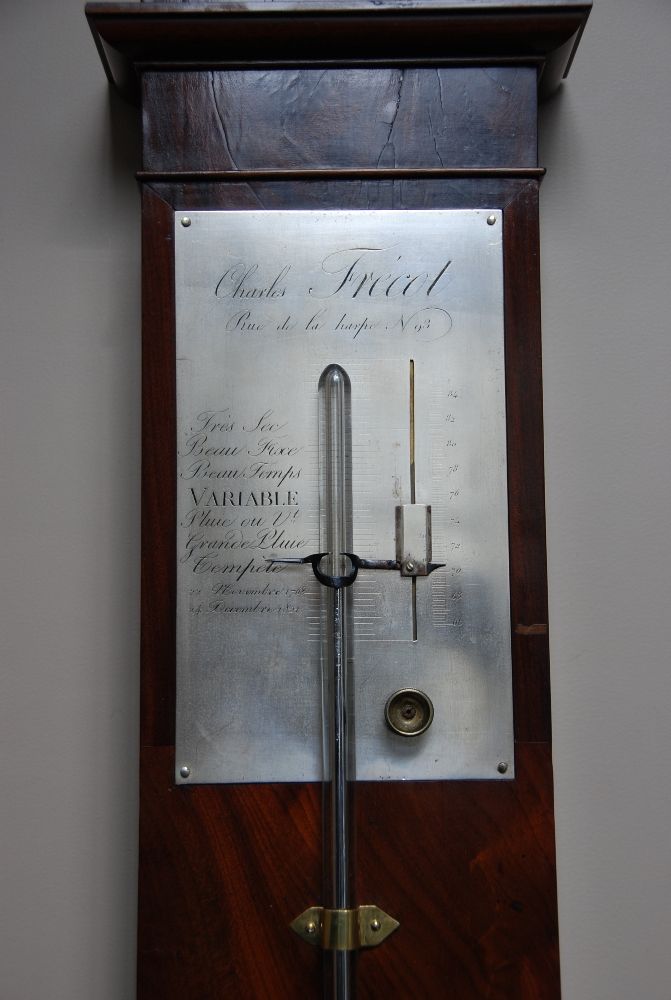 BA06 Franse Barometer/ Thermometer gesigneerd Charles Frecót - Rue de la harpe no 93 - afbeelding 3