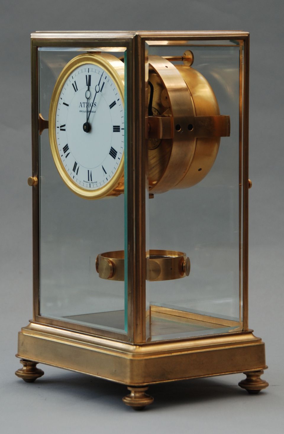 M208 Large Reutter gilt brass Atmos K1, no 321, 5 glasses, France circa 1930. - image 3
