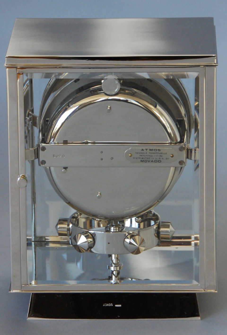 M203 Nikkel art deco JL Reutter vier glazen Atmos klok - afbeelding 6