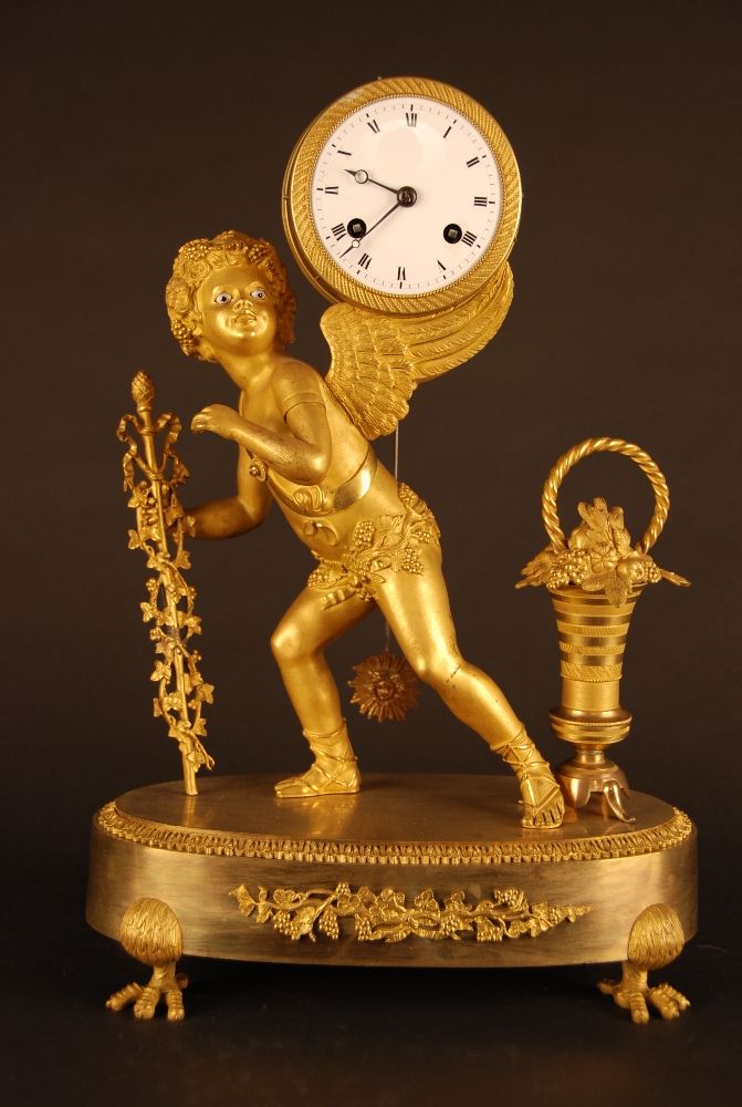 M20 Vuurvergulde Franse pendule - afbeelding 2