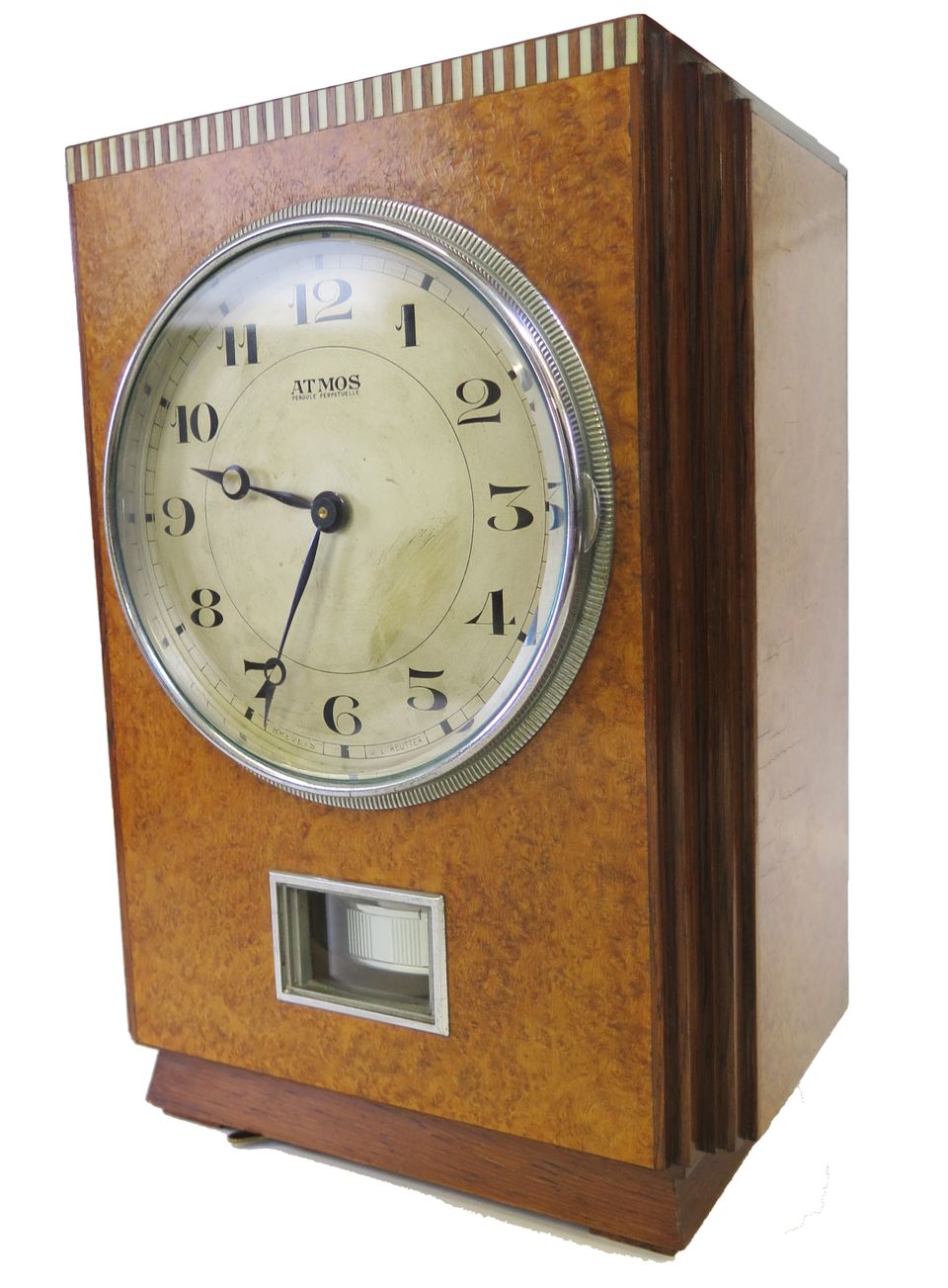 M217 Wooden Atmos clock, amboyna veneers, J.L. Reutter, model LG I, No 144 - image 2