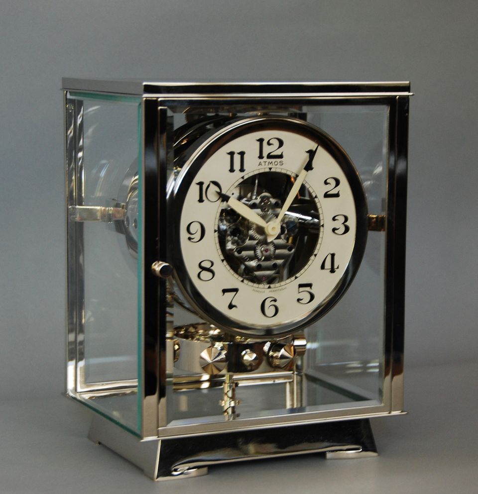 M219 Nikkel art deco JL Reutter vier glazen Atmos klok - afbeelding 6