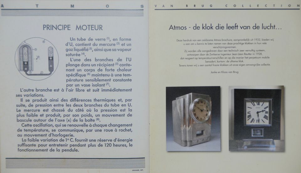 Herdruk Reutter Atmos pendule brochure met toevoegingen - afbeelding 2