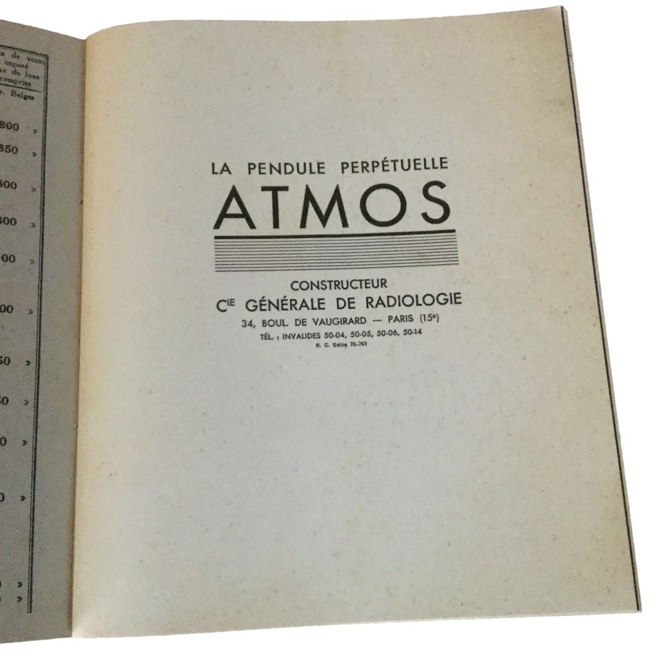Herdruk Reutter Atmos pendule brochure met toevoegingen - afbeelding 3