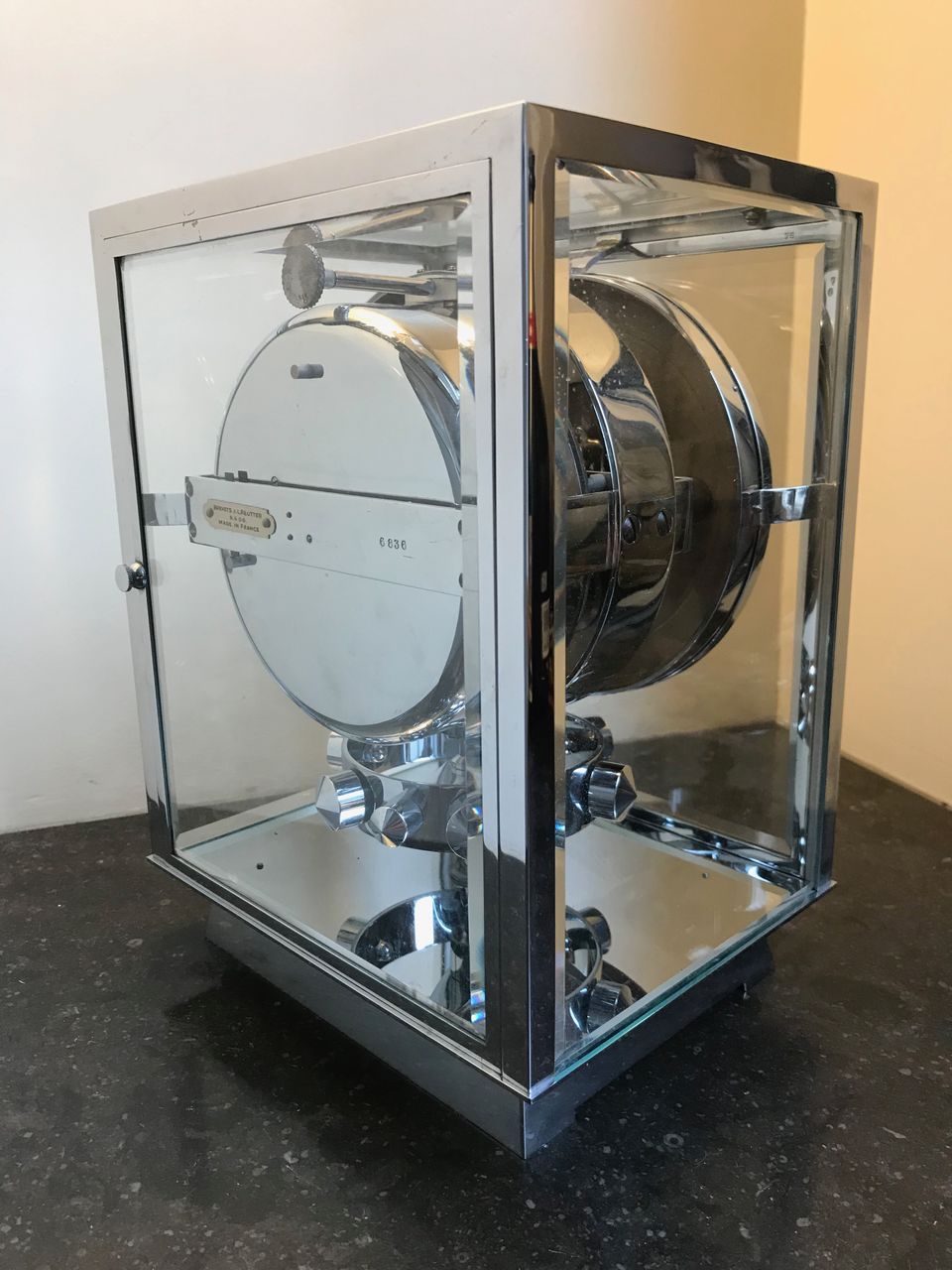 M267 Chrome plated art deco J. L. Reutter five-glass Atmos clock - image 4