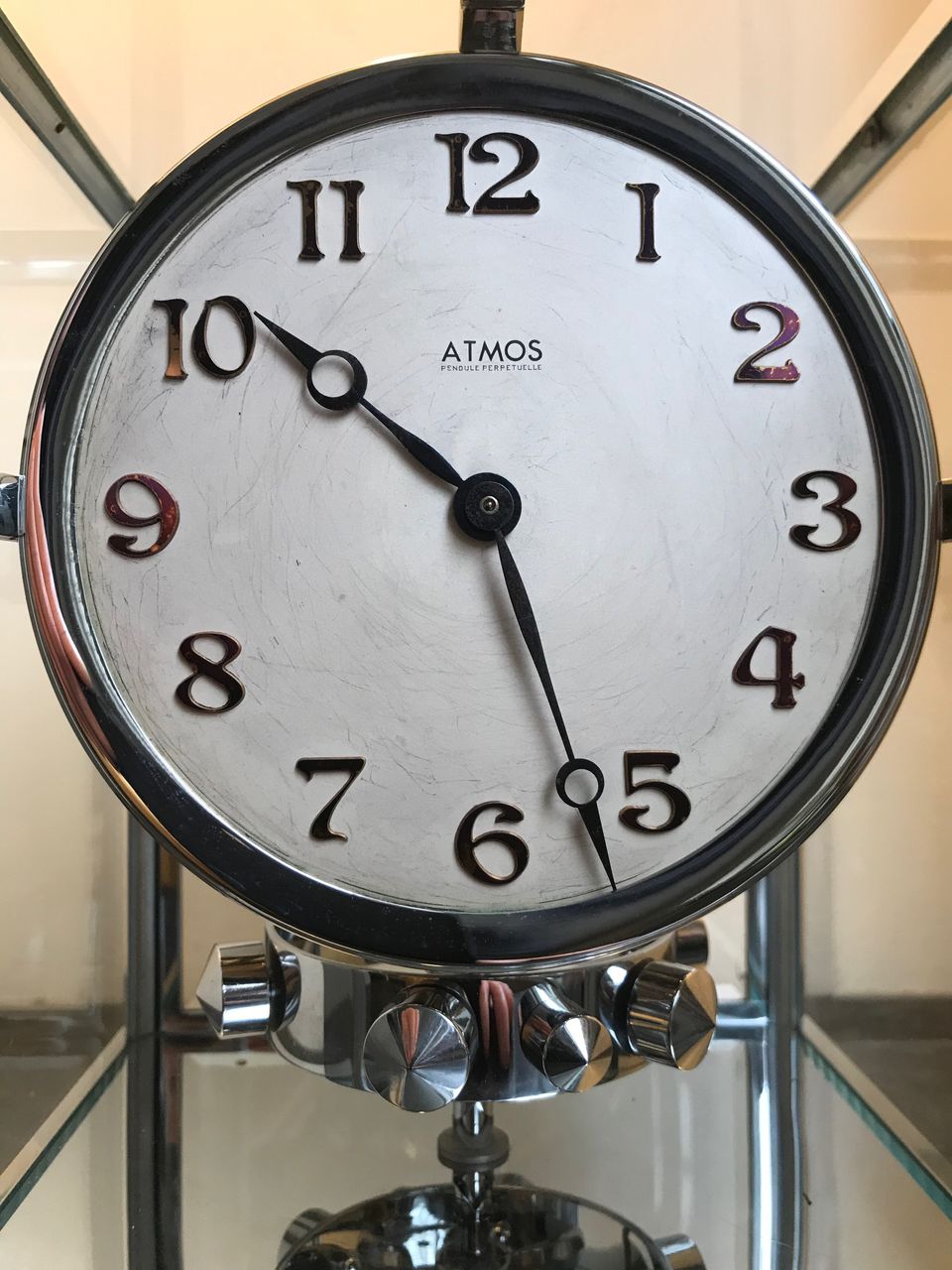 M267 Chrome plated art deco J. L. Reutter five-glass Atmos clock - image 8