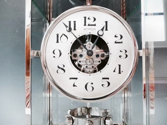 M269 Giant atmos clock, nickel, Art Deco design, J. L. Reutter numbered 6179, France ca. 1935. - image 2