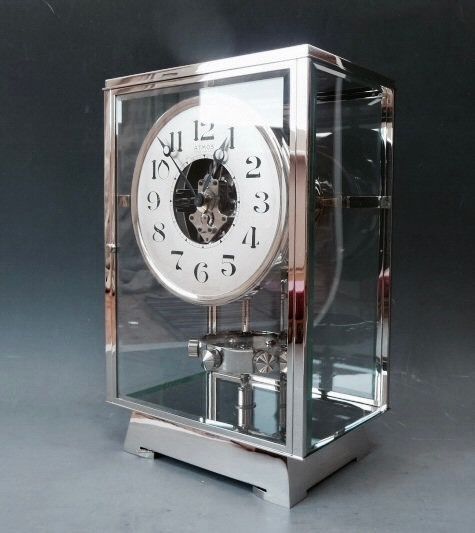 M269 Giant atmos clock, nickel, Art Deco design, J. L. Reutter numbered 6179, France ca. 1935. - image 5