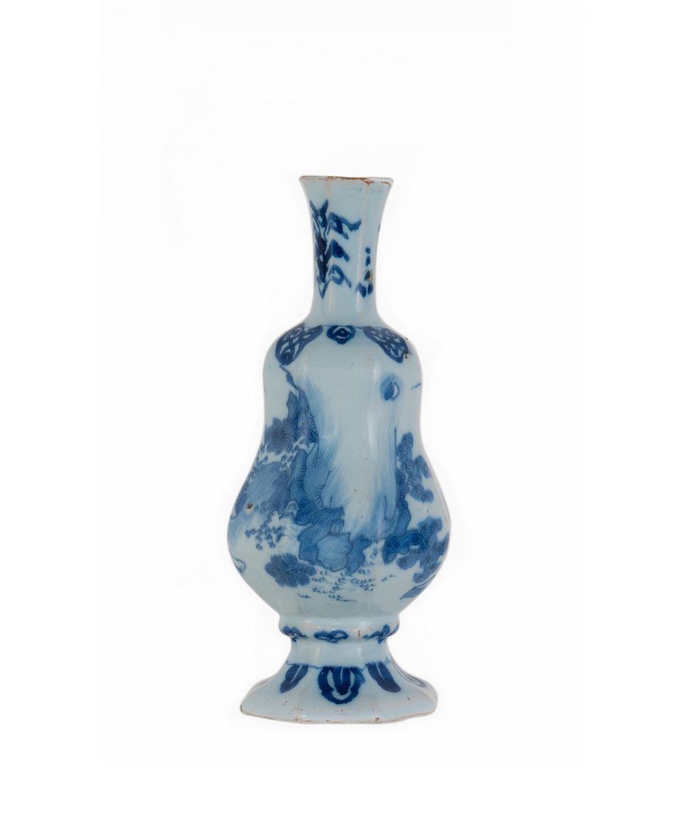 A Blue and White Dutch Delft Octagonal Bottle - image 2