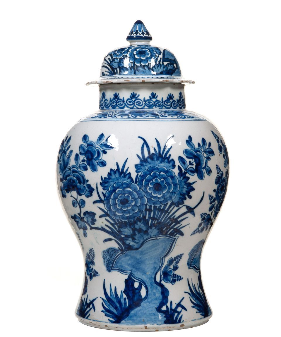 A Five Piece Blue and White Dutch Delft Garniture - image 3