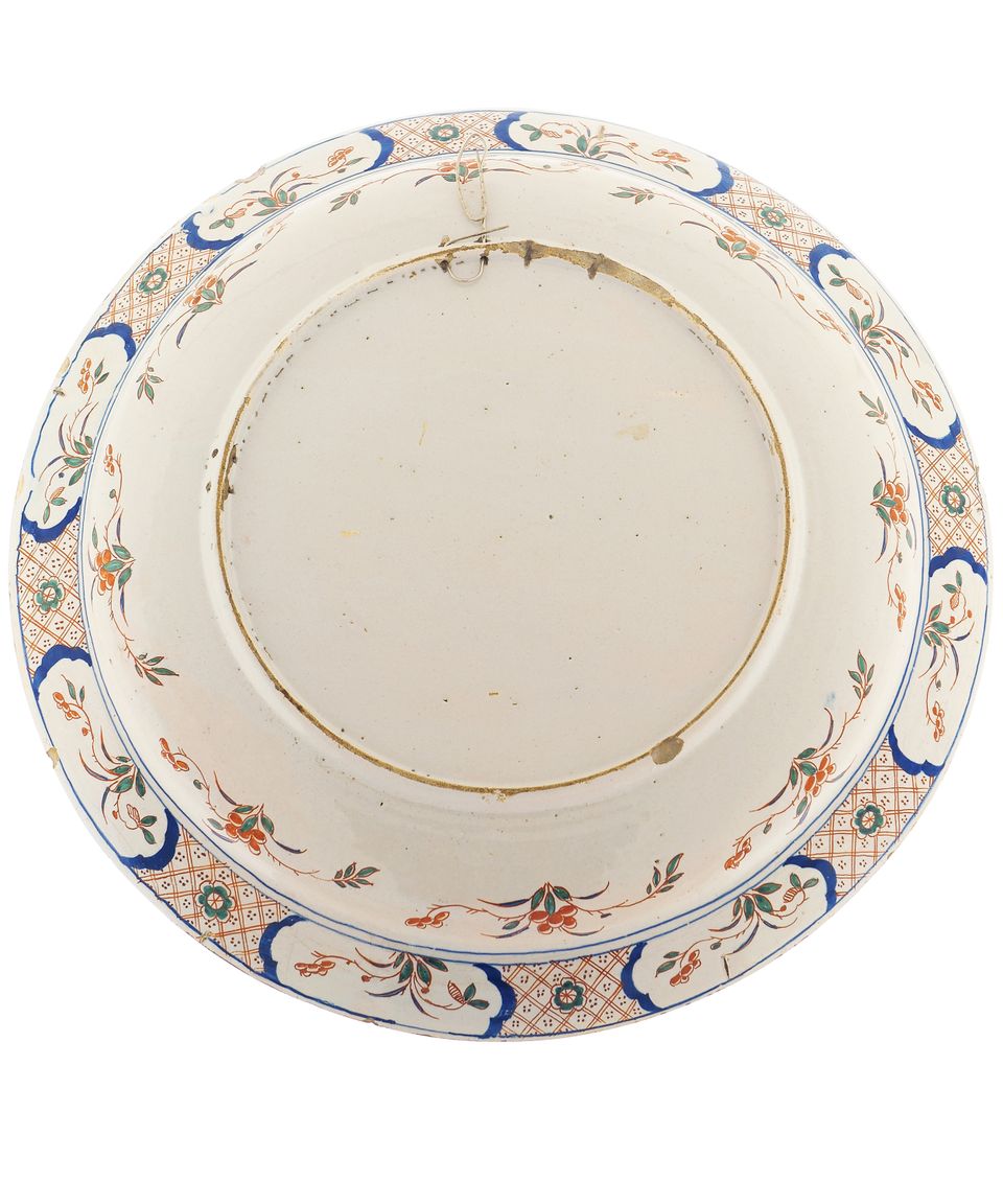 A Very Large Polychrome Chinoiserie Charger in Dutch Delftware - image 2
