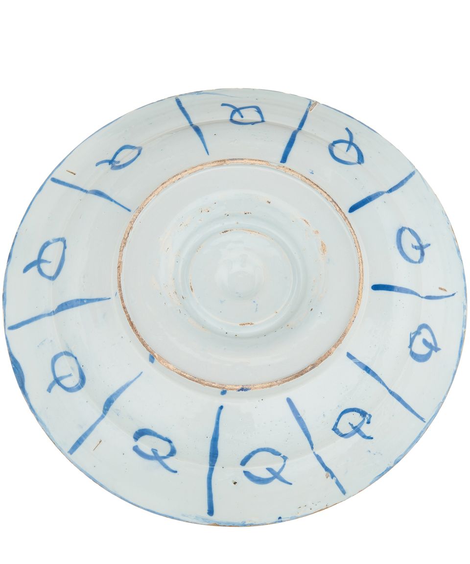 A Blue and White ‘Chinoiserie’ Dutch Delft Large so Called ‘Cardinal’ Charger - image 2