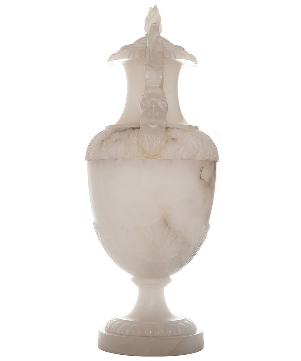 XIX Century Pair of Large Italian Alabaster Covered Urns - image 6