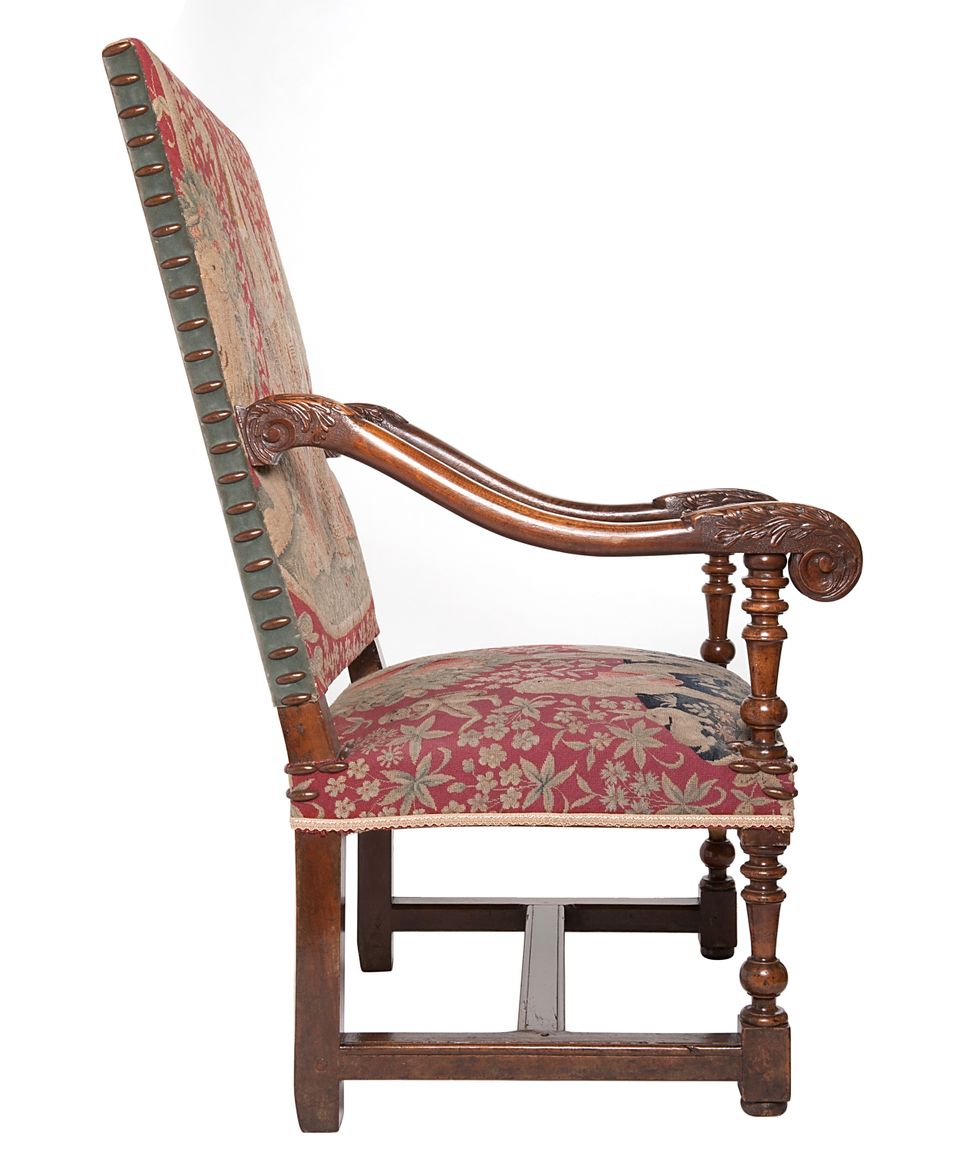 A Good Tapestry Upholstered Walnut Louis XIV Arm Chair - image 2
