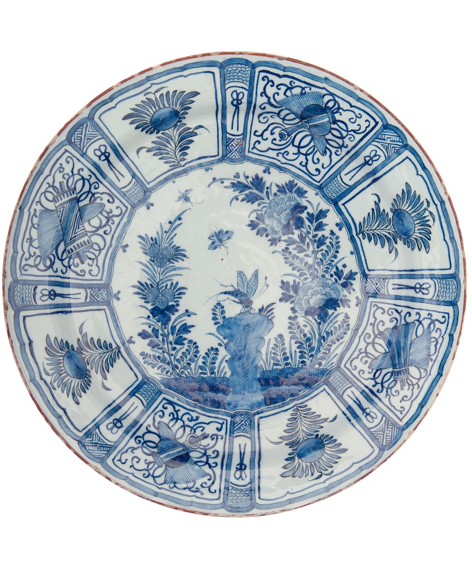 Een Paar Blauw Witte Delfts Aardewerk Schotels met 'Wanli' Decor - afbeelding 3
