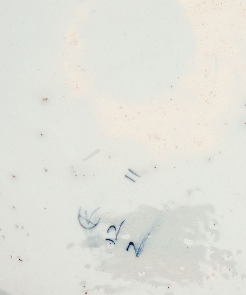 Een Paar Blauw Witte Delfts Aardewerk Schotels met 'Wanli' Decor - afbeelding 5