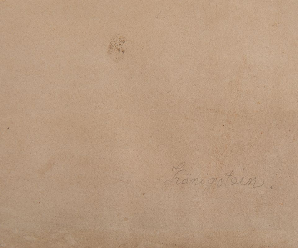 Paar Gouaches op Papier - Zicht van Frankenstein Kasteel - Landschap in Königstein - afbeelding 5