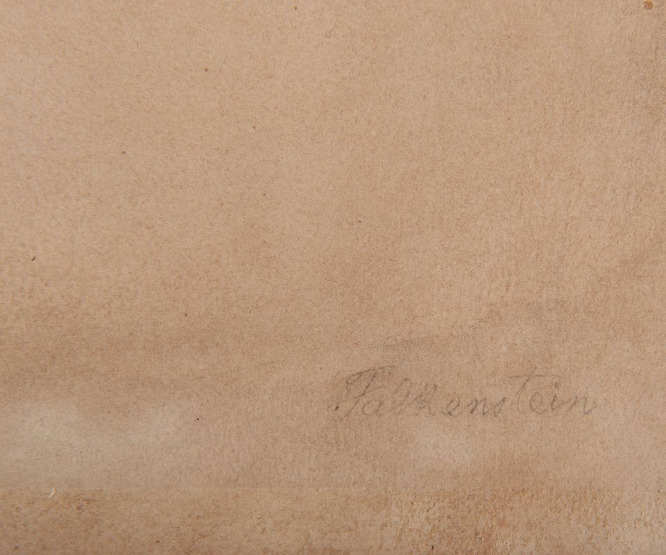 Paar Gouaches op Papier - Zicht van Frankenstein Kasteel - Landschap in Königstein - afbeelding 3