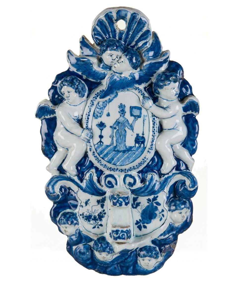 An Unusual Blue and White Dutch Delft Wall Sconce - image 3