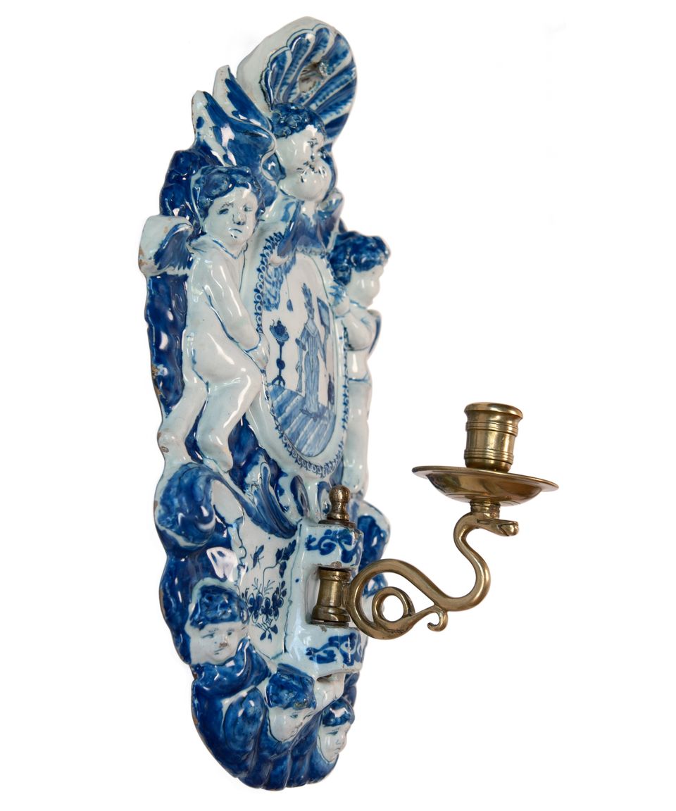 An Unusual Blue and White Dutch Delft Wall Sconce - image 2