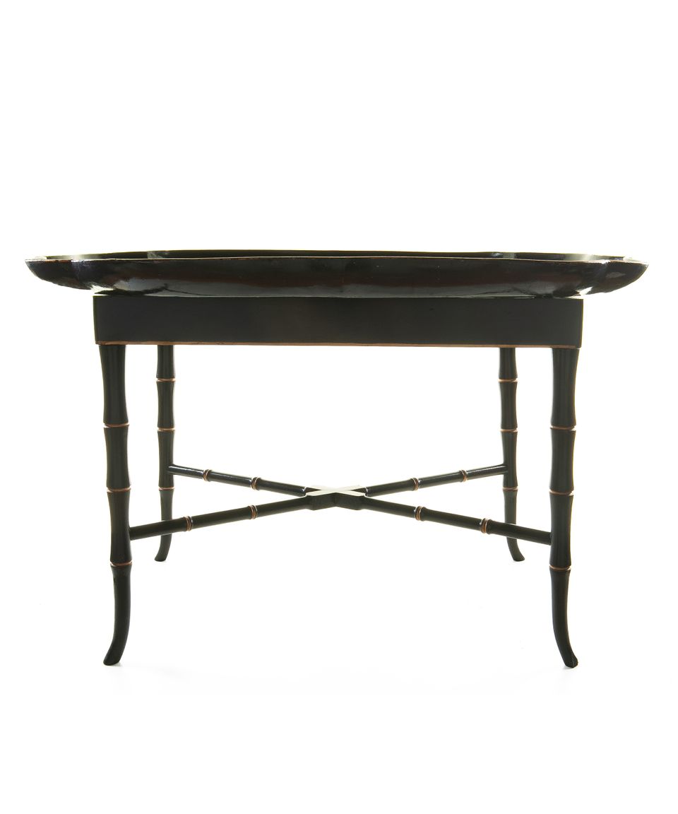 19th Century Papier Mâché Scalloped Tray Table on Faux Bamboo Base -  B. Walton & Co. - afbeelding 2