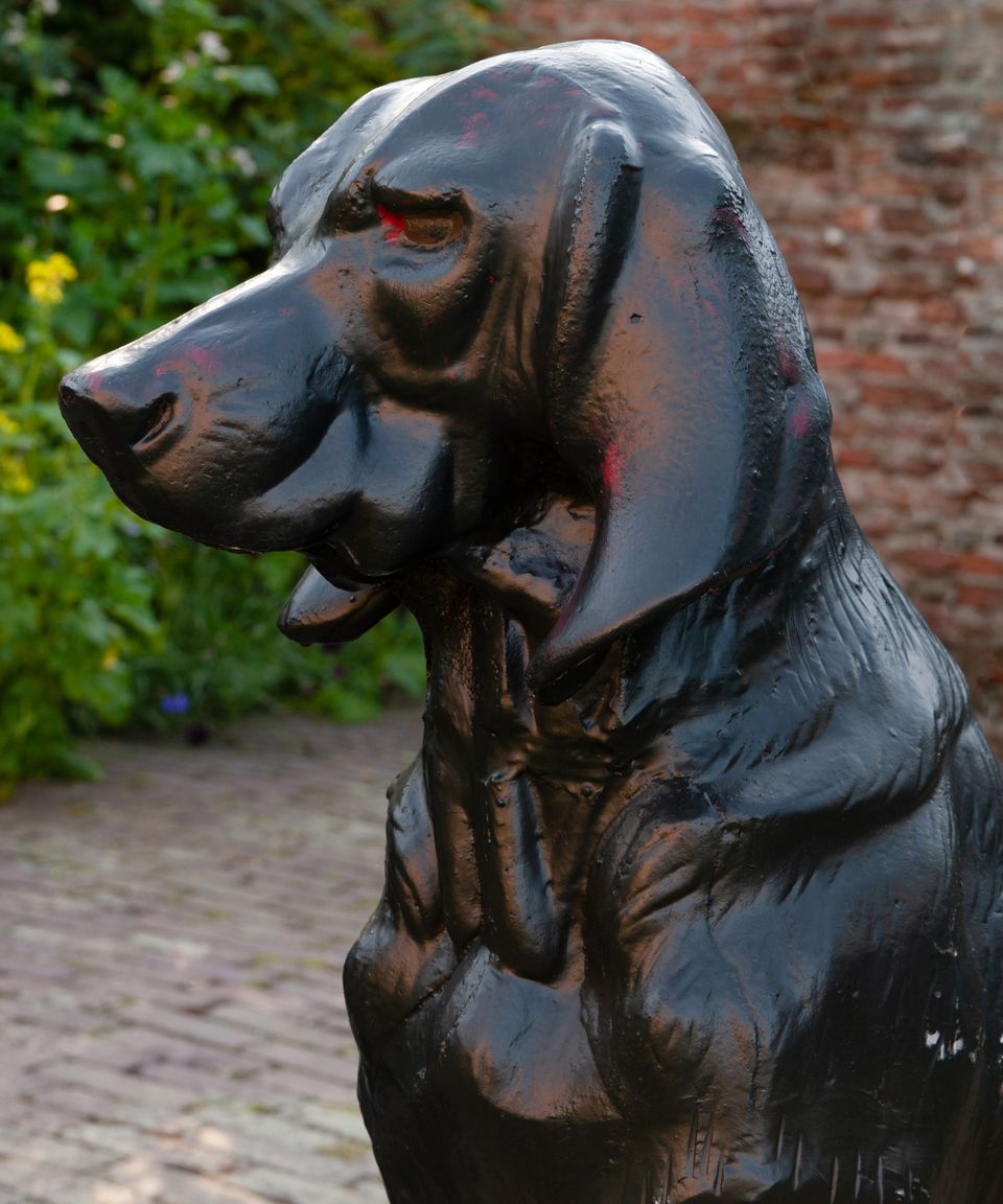 A Pair of French Life-Size Models of Hounds Entitled 'Deux Chiens Assis' - image 7