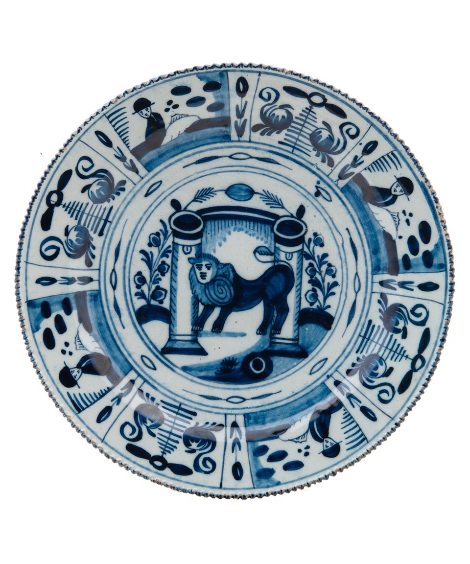 Een Set van Drie Blauw-witte Delftse Schotels - afbeelding 2