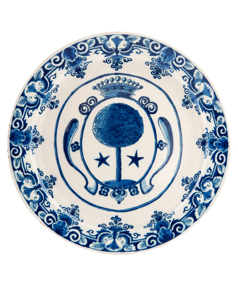 Pair Blue and White Orangist Dishes, so called 'Pannekoekjes' - afbeelding 3