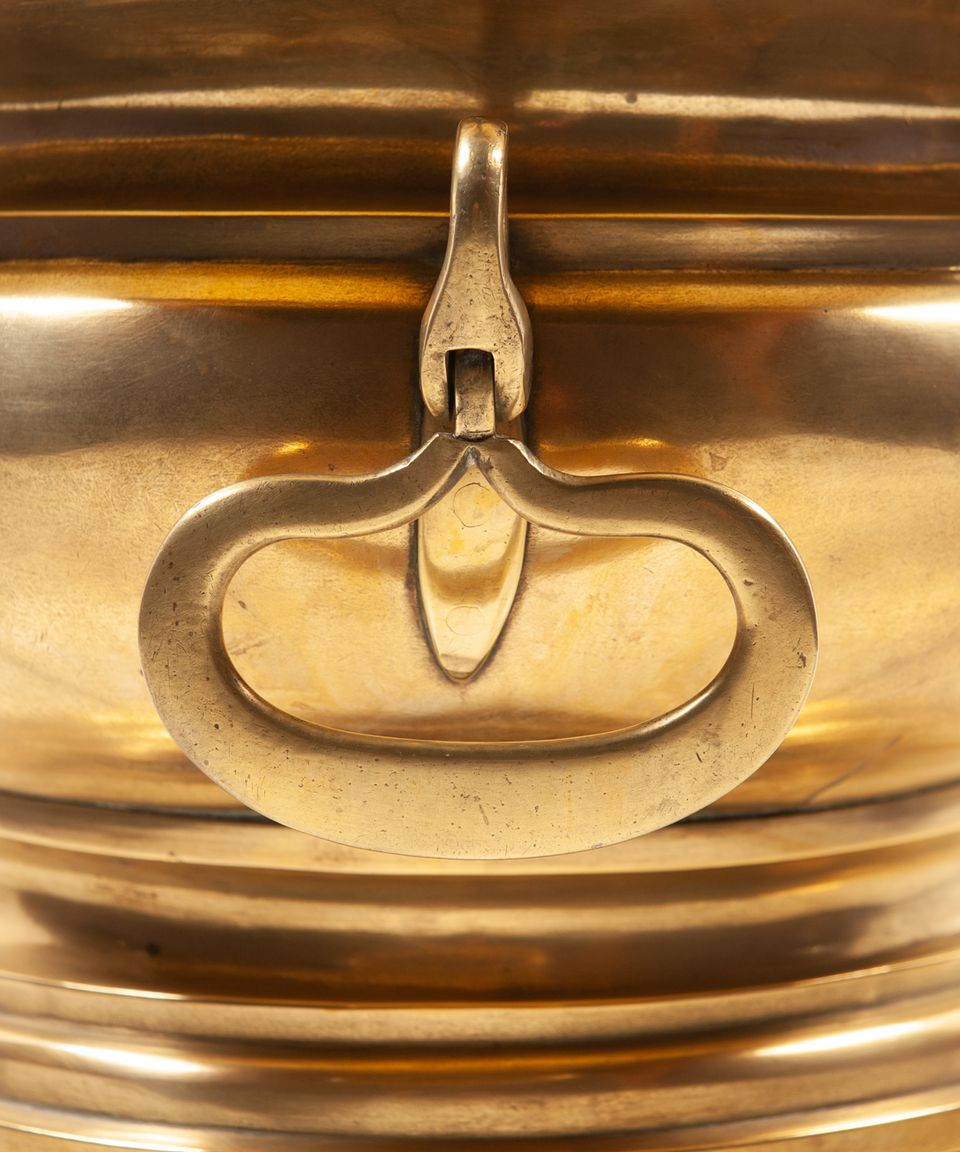 A Large Baroque Brass Wine Cistern with Handles - image 2