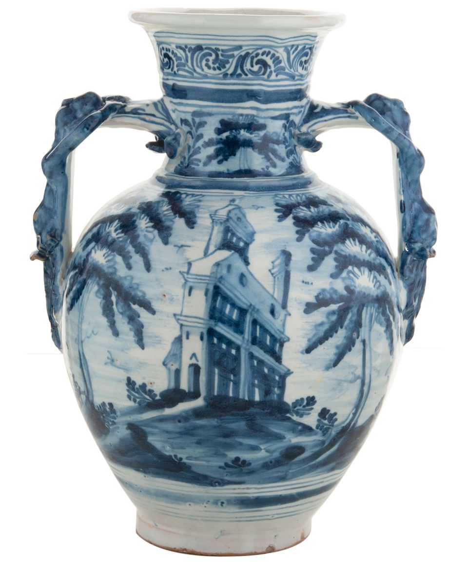 A Pair Tin-Glazed Earthenware Blue and White Vases - image 2