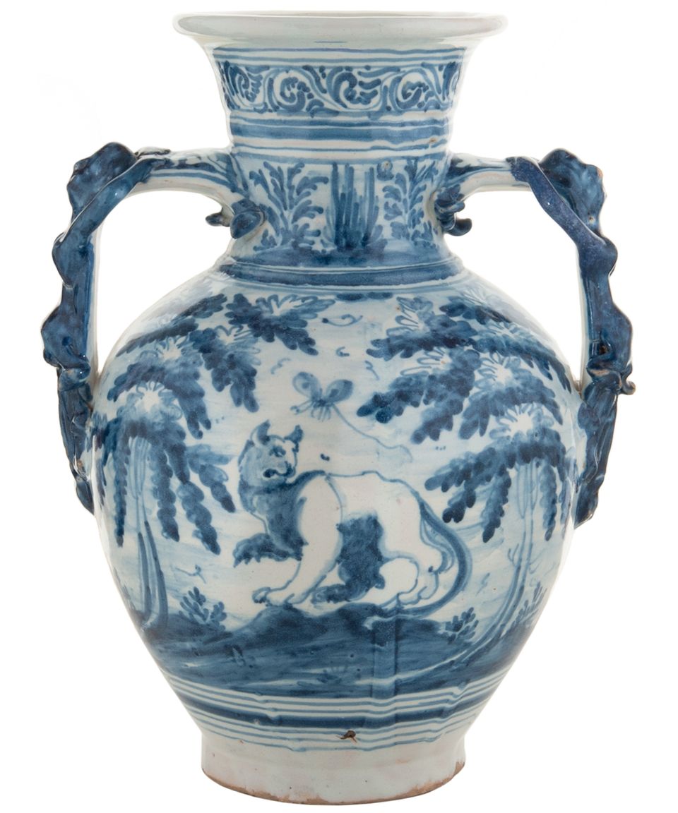 A Pair Tin-Glazed Earthenware Blue and White Vases - image 5