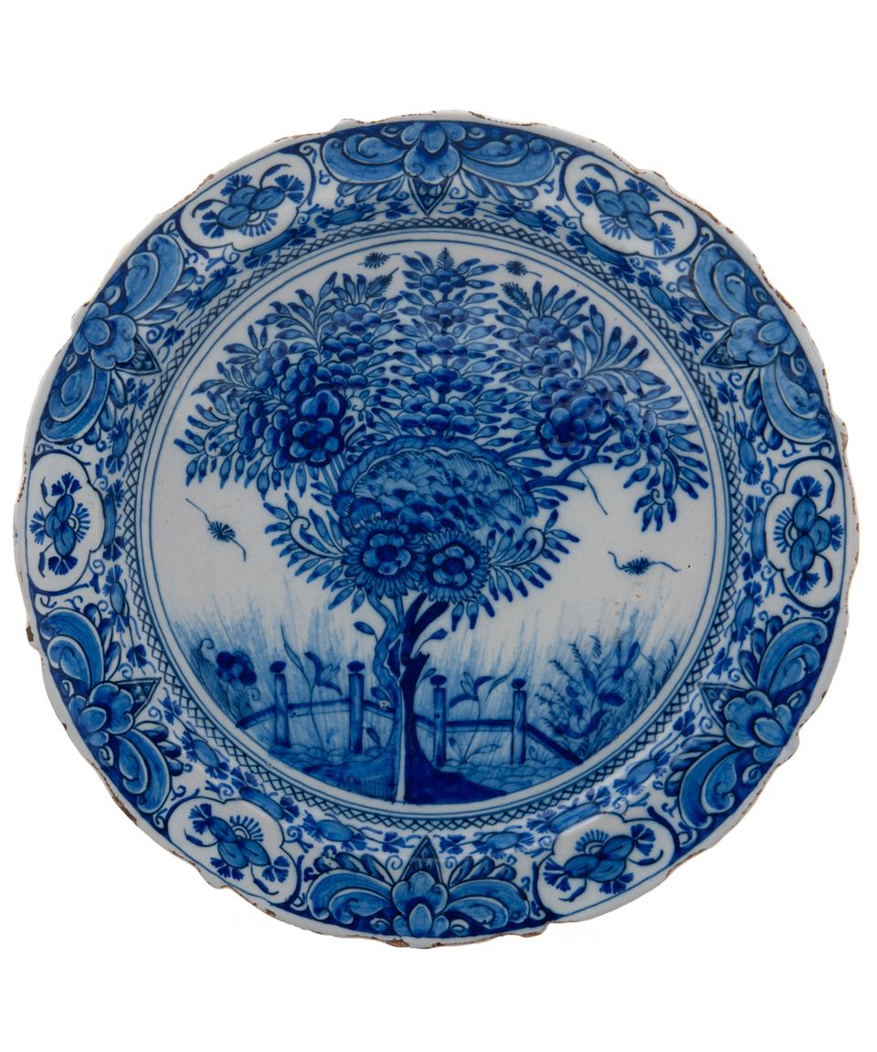 Een paar zogenaamde 'Tea Tree Chargers' van Delfts aardewerk - afbeelding 3