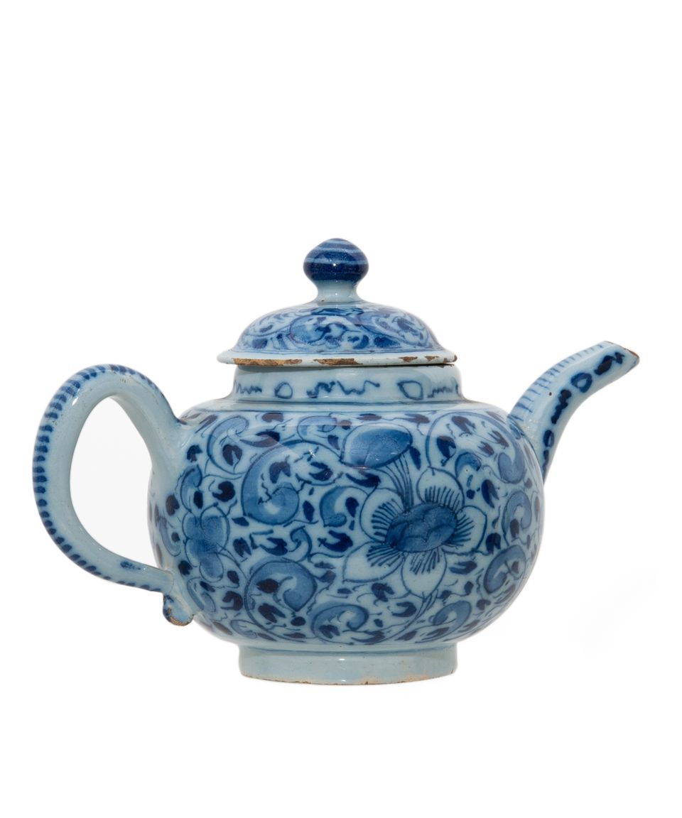 Dutch Delft Blue and White Teapot and Cover - image 2