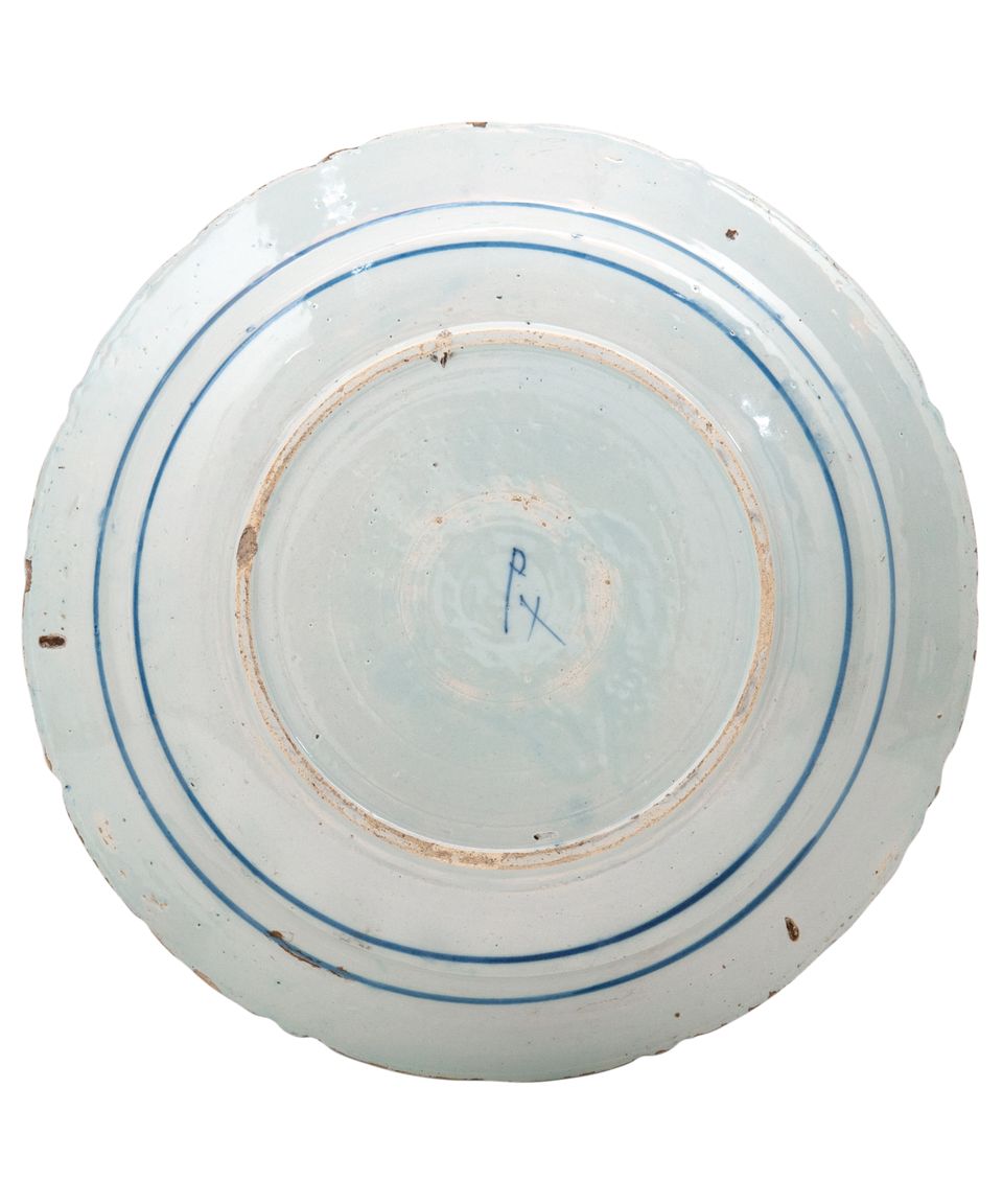 A So Called 'Tea Tree' Charger in Delft Earthenware - image 2