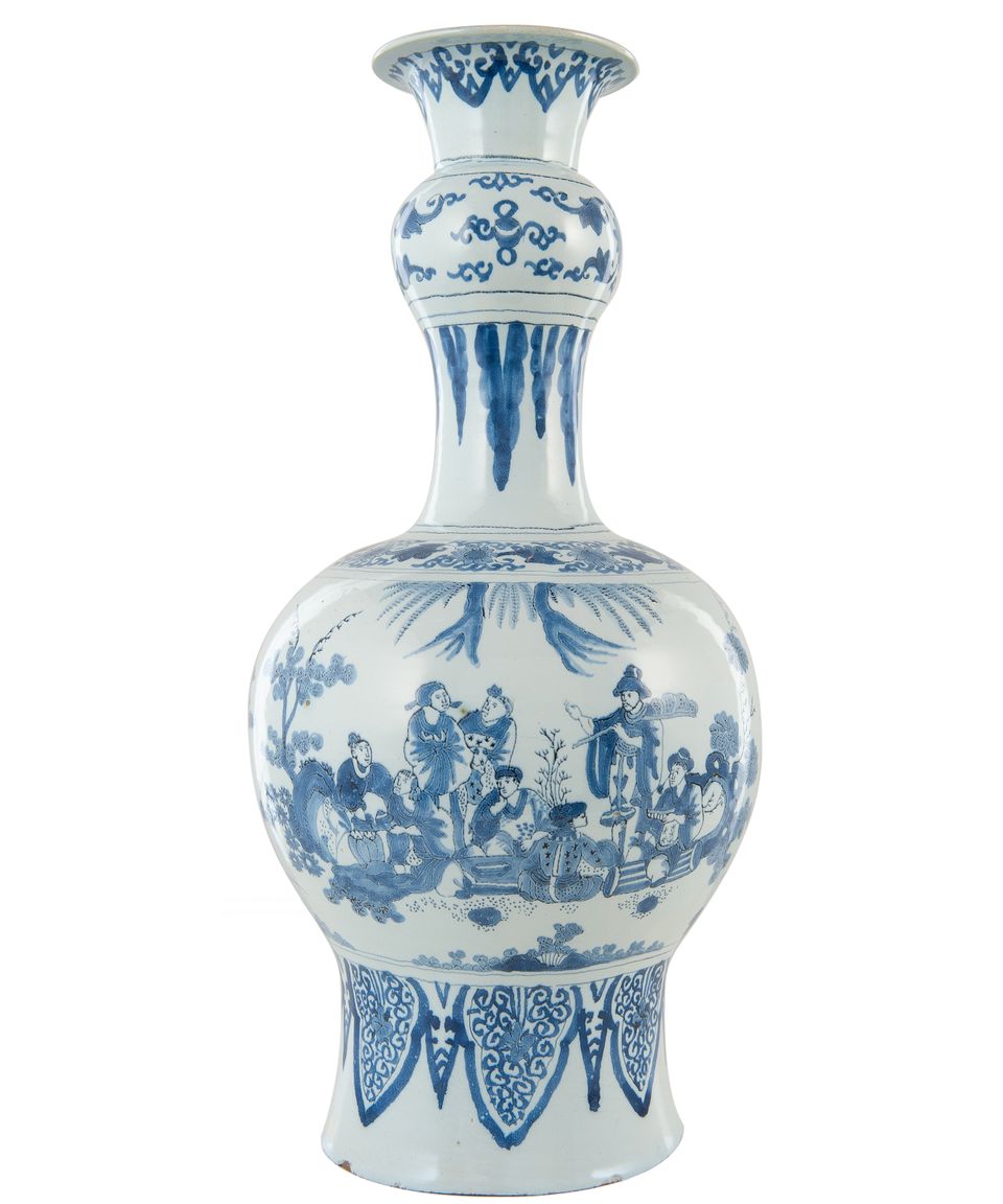 Een Driedelig Blauw - Wit Kaststel in Delfts Aardewerk - afbeelding 6